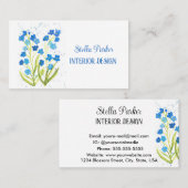 Vergeet me niet Elegant Blue Floral Visitekaartje (Voorkant / Achterkant)