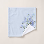 Vergeet me-niet en Vloeiing op blauwe achtergrond Bad Handdoek (Wasdoekje)