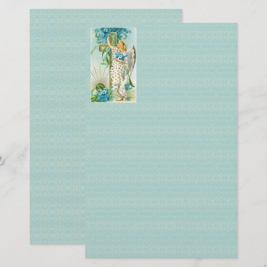 Vergeet me niet, enengel Stationery Briefpapier (Voorkant / Achterkant)