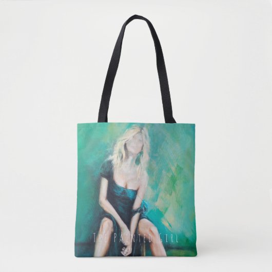 "Vergeet me niet" expressieve figuratieve canvas t Tote Bag (Voorkant)