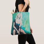 "Vergeet me niet" expressieve figuratieve canvas t Tote Bag (Dichtbij)
