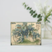Vergeet me niet fiets verjaardag briefkaart (Staand voorkant)