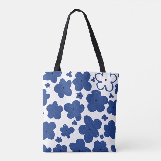 Vergeet me niet Floral Blue Tote Bag (Achterkant)