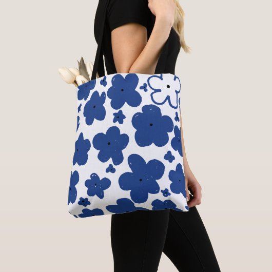 Vergeet me niet Floral Blue Tote Bag (Dichtbij)