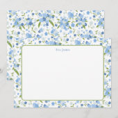 Vergeet me niet Floral gepersonaliseerde Briefpapi Bedankkaart (Voorkant / Achterkant)