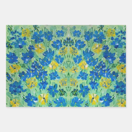 Vergeet-me-niet Floral het Verpakken papier Inpakpapier Vel (Voorkant)