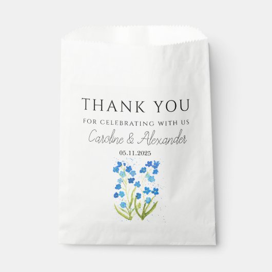 Vergeet me niet Floral Modern Spring Wedding Bedankzakje (Voorkant)