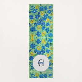 Vergeet-me-niet Floral Monogram Yoga Mat