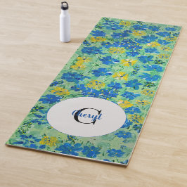 Vergeet-me-niet Floral Monogram Yoga Mat