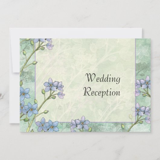 Vergeet me niet Floral Spring bruiloft receptie Kaart (Achterkant)