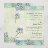 Vergeet me niet Floral Spring bruiloft receptie Kaart (Voorkant / Achterkant)