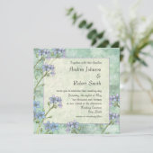 Vergeet me niet Floral Spring Wedding Uitnodiginge Kaart (Staand voorkant)