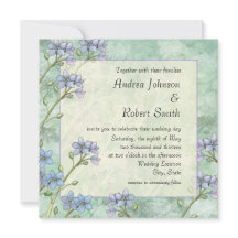 Vergeet me niet Floral Spring Wedding Uitnodiginge