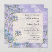 Vergeet me niet Floral Spring Wedding Uitnodiginge Kaart (Voorkant / Achterkant)