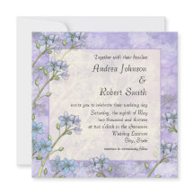 Vergeet me niet Floral Spring Wedding Uitnodiginge