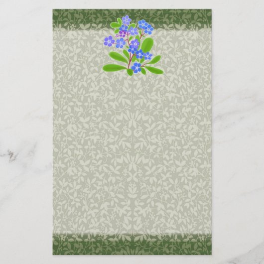 Vergeet me niet Floral Stationery Briefpapier (Voorkant)