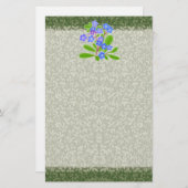 Vergeet me niet Floral Stationery Briefpapier (Voorkant / Achterkant)