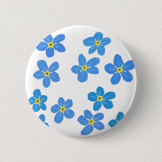 Vergeet-me-niet Flowers Badge Ronde Button 5,7 Cm (Voorkant)