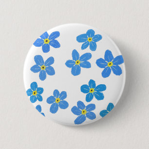 Vergeet-me-niet Flowers Badge Ronde Button 5,7 Cm