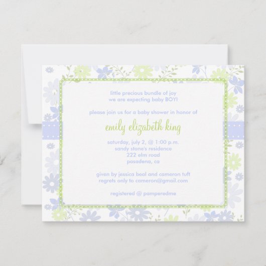 Vergeet me niet ~ Garden baby shower Kaart (Voorkant)