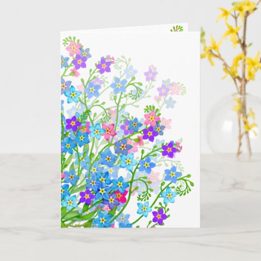 Vergeet me niet, geen tuinbloemen Kaart (Gele Bloem)