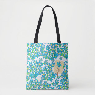 Vergeet me niet geïnspireerde Alpine Wildflower Tote Bag