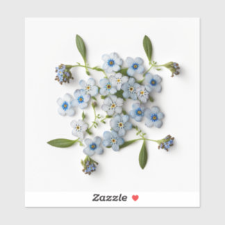 Vergeet-me-niet-geperste bloemen sticker