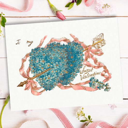 vergeet-me-niet hart briefkaart