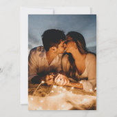 Vergeet-me-niet hart kunst bruiloft blauwe foto kaart (Achterkant)