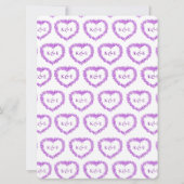 Vergeet-me-niet hart kunst bruiloft paarse wit kaart (Achterkant)