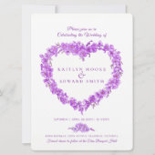 Vergeet-me-niet hart kunst bruiloft paarse wit kaart (Voorkant)
