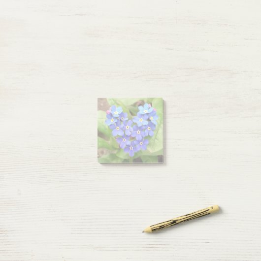 vergeet me-niet hart - Post-It Notes pad (Op bureau)