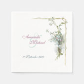 Vergeet me niet, het ontwerp van de bruiloft servetten (Voorkant)