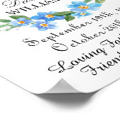 Vergeet me niet in Loving Memory Service Memorial Poster (Hoek)