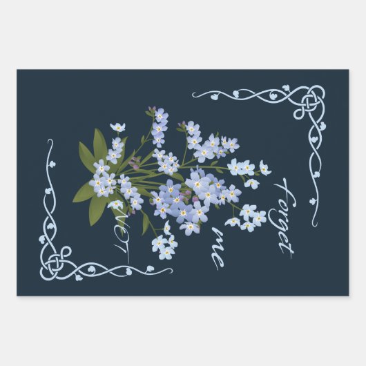 Vergeet me niet inpakpapier vel (Voorkant)