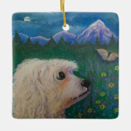 Vergeet me niet keramisch ornament