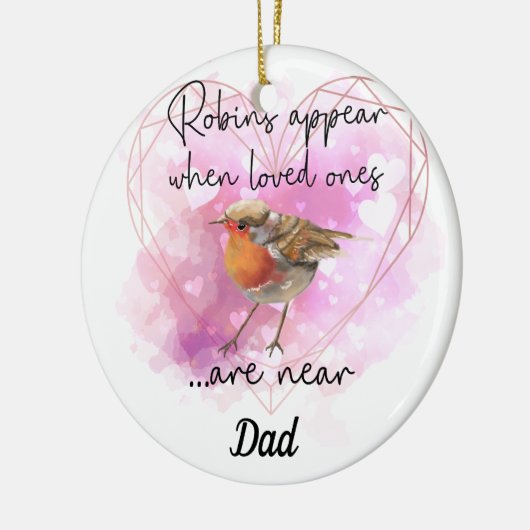 Vergeet-me-niet-Kerstmis Bauble Robins verschijnen Keramisch Ornament (Links)