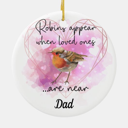 Vergeet-me-niet-Kerstmis Bauble Robins verschijnen Keramisch Ornament (Achterkant)