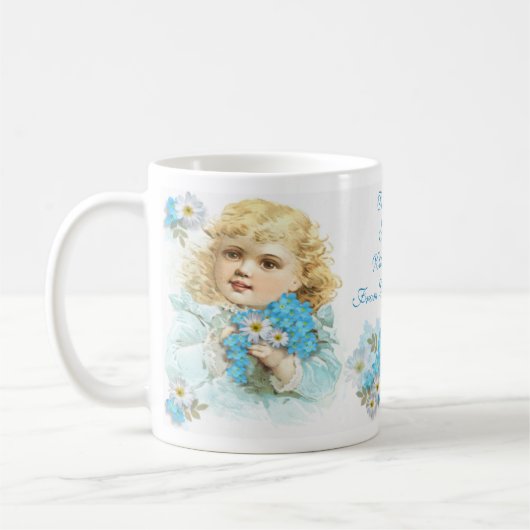 Vergeet-me-niet ~ Klassieke Witte Mok (Links)