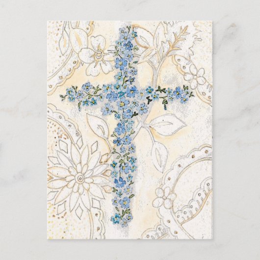 Vergeet me niet kruisBriefkaart Briefkaart (Voorkant)