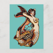 Vergeet me niet -  mermaïde tattoo kunst briefkaart (Voorkant)