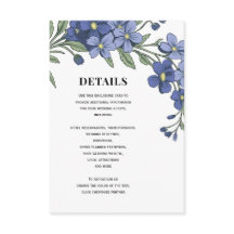 Vergeet me niet moderne bloemen bruiloft details