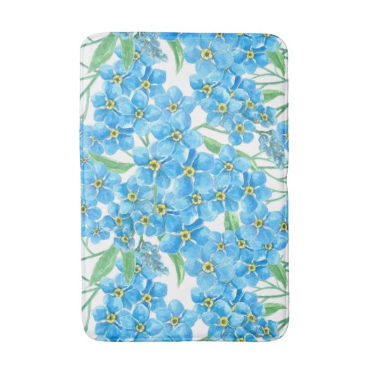 Vergeet me niet naadloos patroon badmat (Voorkant Verticaal)