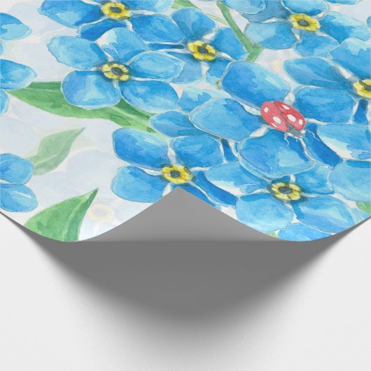 Vergeet me niet naadloos patroon cadeaupapier (Hoek)