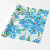 Vergeet me niet naadloos patroon cadeaupapier (Uitgerold)