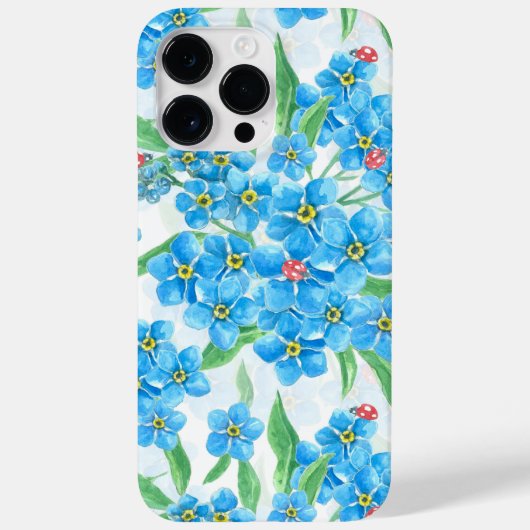 Vergeet me niet naadloos patroon Case-Mate iPhone case (Achterkant)