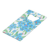 Vergeet me niet naadloos patroon creditkaart flessenopener (Achterkant Gekanteld)