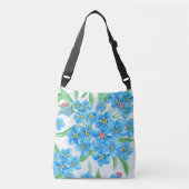 Vergeet me niet naadloos patroon crossbody tas (Voorkant)