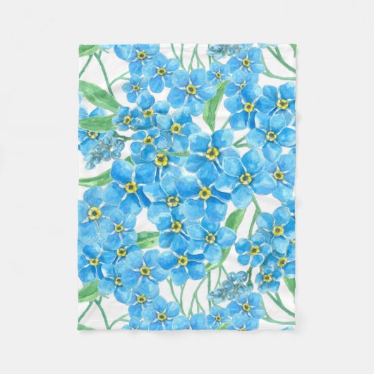 Vergeet me niet naadloos patroon fleece deken (Voorkant)