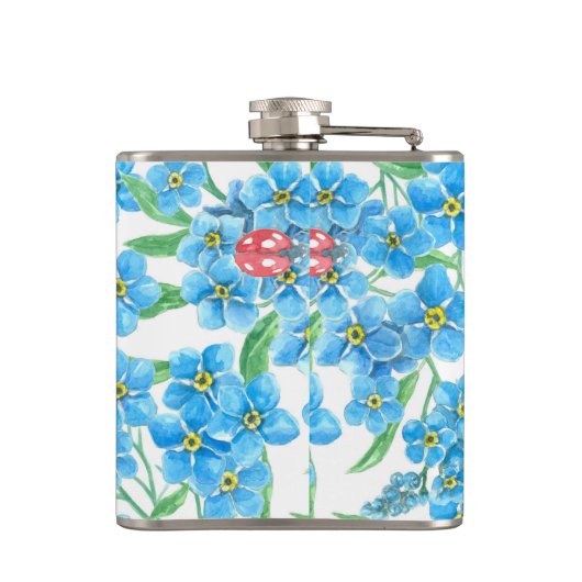 Vergeet me niet naadloos patroon heupfles (Achterkant)